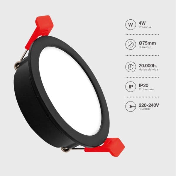 Prémiové podhledové LED svítidlo Lumati 4W 350lm, CCT, černé, kruh, 7,5cm, 3 roky záruka - náhled 5