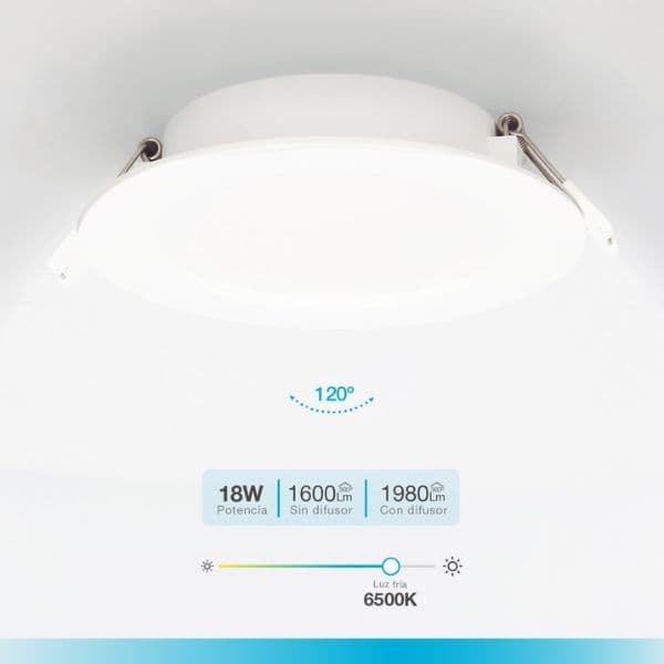 Vestavný LED panel 18W 1600lm, studená, kruhový, 22cm, 3 roky - náhled 2