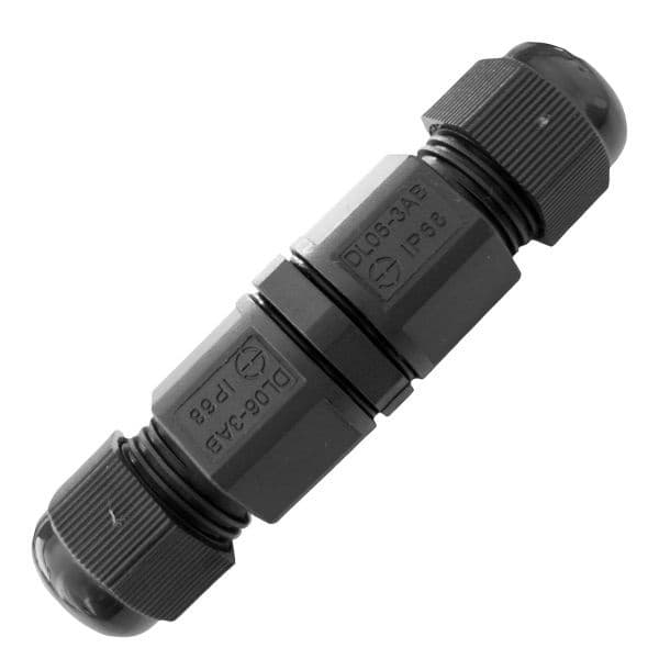 Vodotěsná kabelová spojka dvou 3-žilových vodičů až 2,5mm, IP68, celkem do 7,3mm