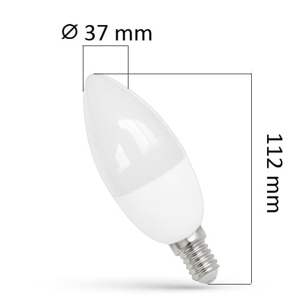 LED žárovka svíčka E14 1W 90lm teplá, ekvivalent  10W