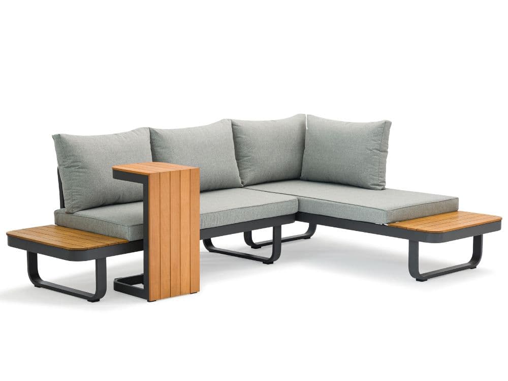 Zahradní set – hliníková variabilní sestava Samos 1 pro 2-4 osoby s akácií 175x245cm - náhled 3