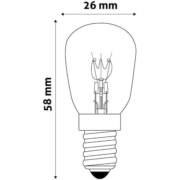 Prémiová žárovka do trouby E14 40W 300lm T26 - náhled 2