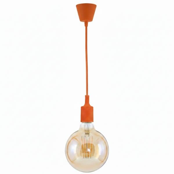 Závěsné stropní svítidlo na 1 žárovku E27 max 60W, délka 1m, GSC, oranžové - náhled 4