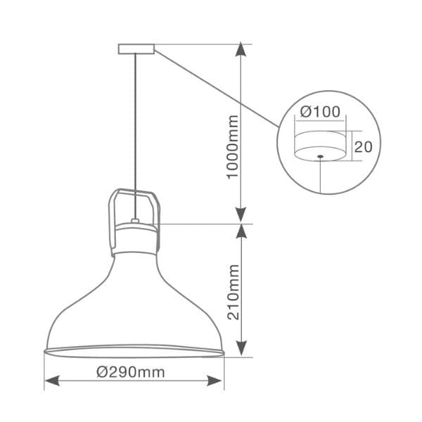 Designové závěsné svítidlo Barum na 1 žárovku E27 max 60W délka 1m, barva měď, 3 roky zár. - náhled 4
