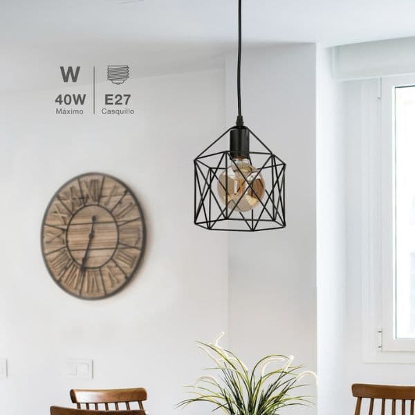 Designové závěsné svítidlo Carnot na 1 žárovku E27 max 40W, délka 1m, černé, 3 roky záruka - náhled 2