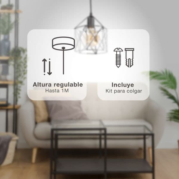 Designové závěsné svítidlo Carnot na 1 žárovku E27 max 40W, délka 1m, černé, 3 roky záruka - náhled 3
