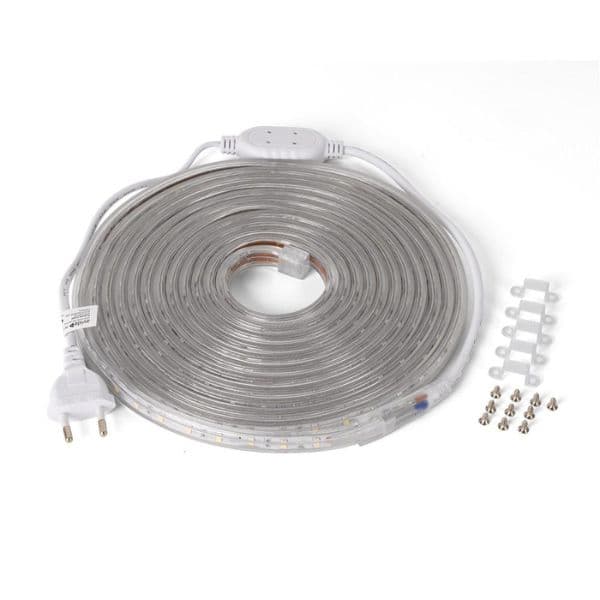 Set: voděodolný LED pásek 220V, 4,8W/m, denní, IP67, délka 5m se zástrčkou do zásuvky - náhled 4