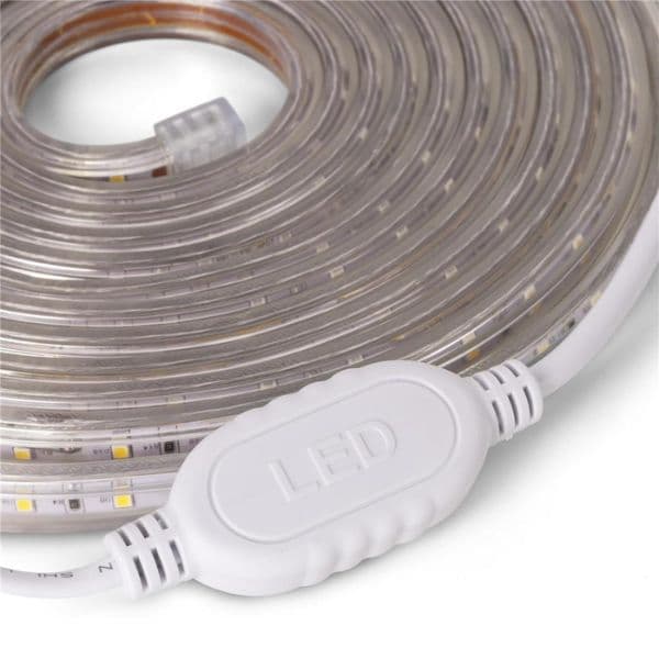Set: voděodolný LED pásek 220V, 4,8W/m, denní, IP67, délka 5m se zástrčkou do zásuvky - náhled 5