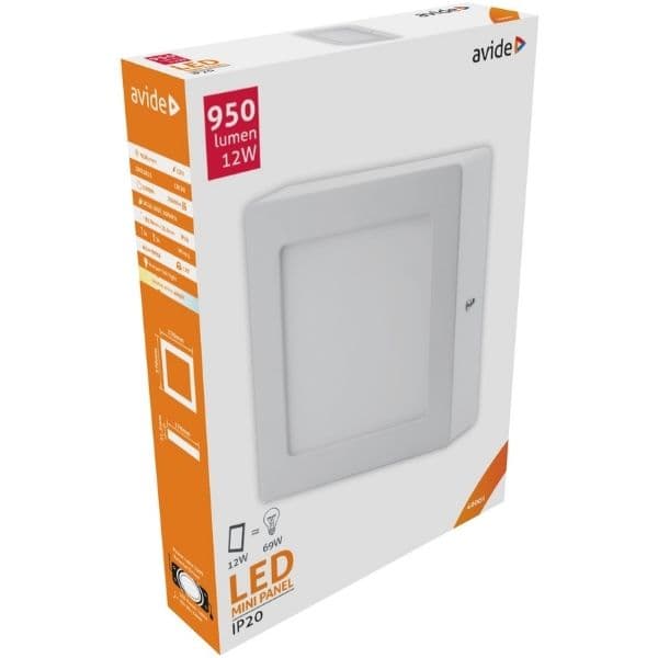 Prémiový přisazený LED panel 12W 950lm, denní, čtvercový, 3 roky - náhled 2