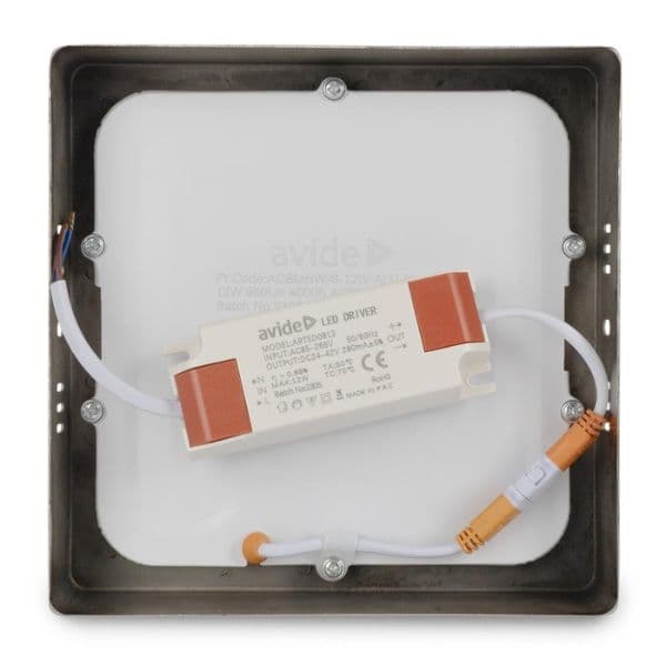 Prémiový přisazený LED panel 12W 950lm, denní, čtvercový, matný chrom, 3 roky - náhled 4