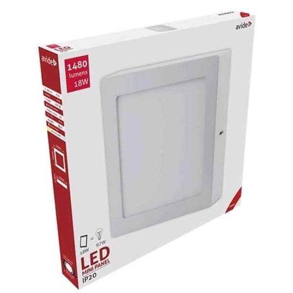 Prémiový přisazený LED panel 18W 1480lm, teplá, čtvercový, 3 roky - náhled 2