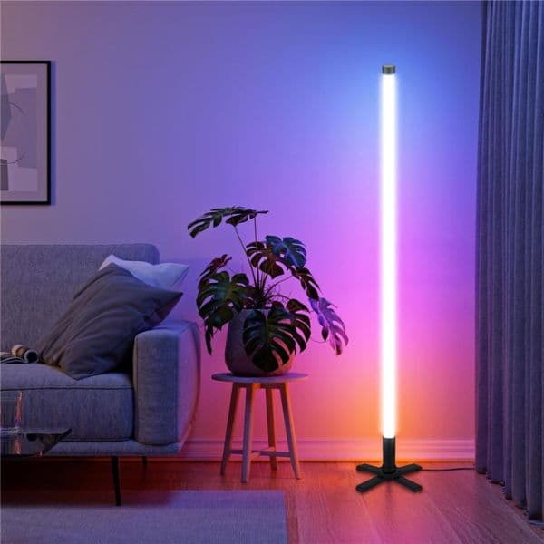 Stmívatelná LED stojací lampa RGB 8W barevná hudba, dálkové ovládání - náhled 4