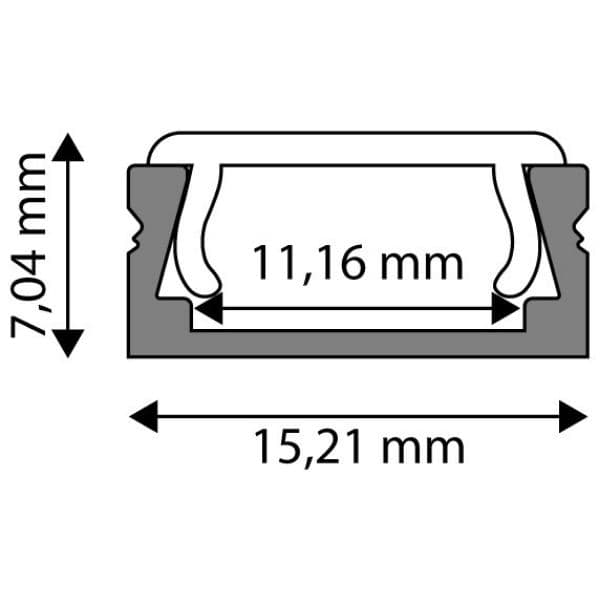Bílý hliníkový profil pro 8mm a 10mm LED pásky 1m čirý kryt - náhled 5