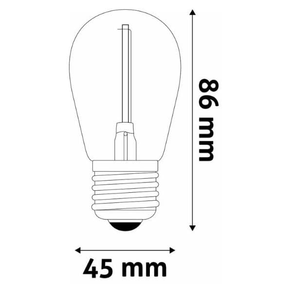 Sada retro barevných LED žárovek E27 1W 50lm - tyrkysová, zelená, fialová, červená, žlutá - náhled 3