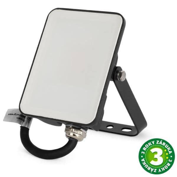 Prémiový bezrámový LED reflektor černý, 10W, 900lm, denní barva světla, 3 roky záruka