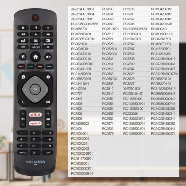 Univerzální dálkový ovladač pro Philips Smart TV, Holmios, série RC - náhled 4