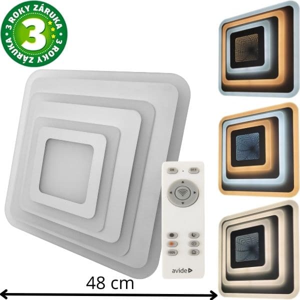 Designové led stropní svítidlo Avide Nansy 3D 48cm 81W 5680lm CCT dálkové ovládání 3 roky