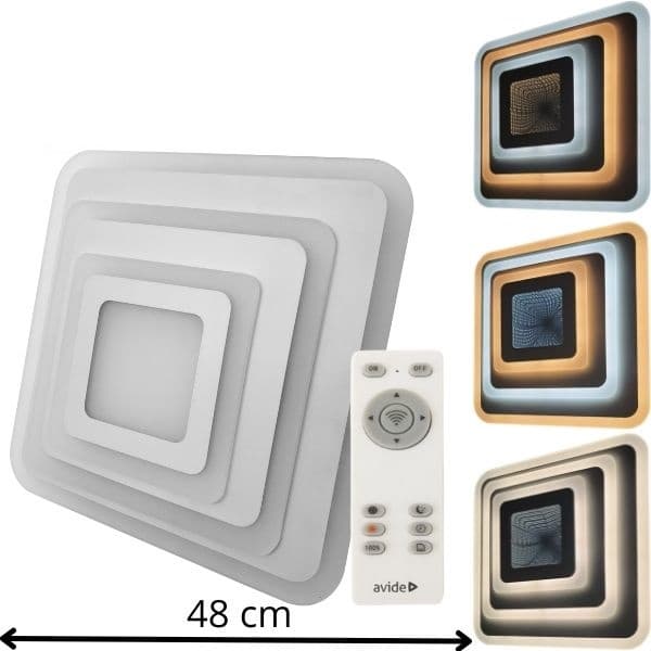 Designové led stropní svítidlo Avide Nansy 3D 48cm 81W 5680lm CCT dálkové ovládání 3 roky - náhled 2