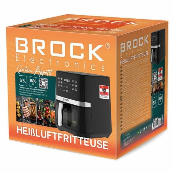 Horkovzdušná fritéza digitální Brock 6,5l, 1800W, okno, osvětlení, 12 programů - náhled 4