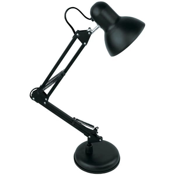 Kloubová stolní lampa na jednu žárovku E27, černá