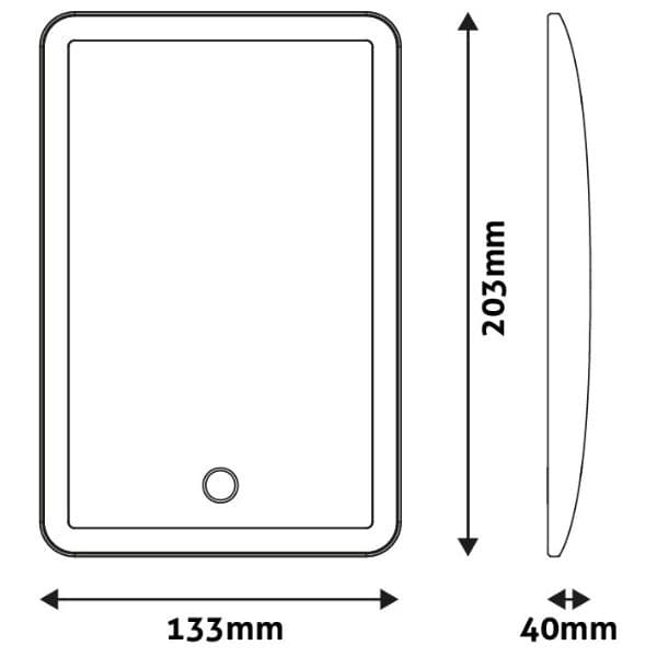 Kosmetické zrcadlo s LED osvětlením 3,5W, 70lm, nabíjecí, plynule stmívatelné 20x13cm - náhled 2