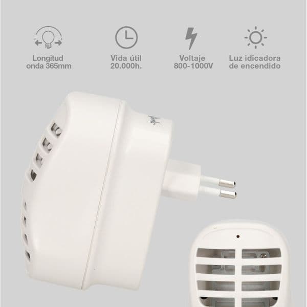 Elektrický lapač hmyzu do zásuvky Bamako, UVA LED, 25 m2, 1W, 3 roky záruka - náhled 3