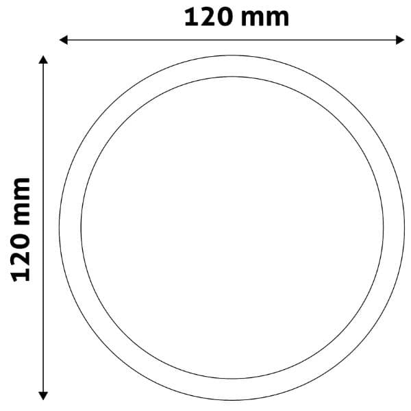 Vestavný LED panel 9W 825lm, teplá, kruhový, 12cm - náhled 2