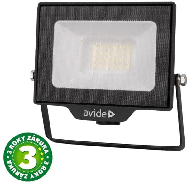 Prémiový ultratenký LED reflektor černý 20W 2000lm, studená, s přípravou na čidlo, 3 roky