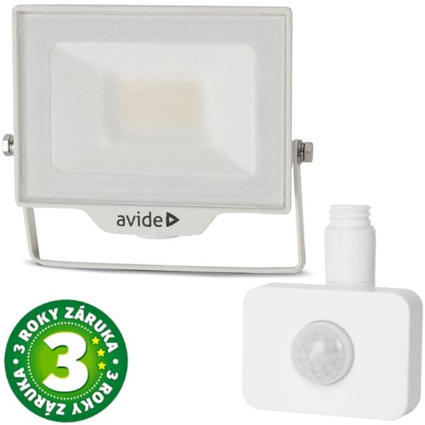 Prémiový ultratenký LED reflektor bílý 20W 2000lm, denní, s čidlem pohybu, 3 roky