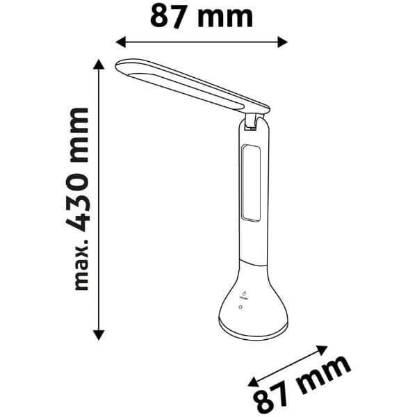 Nabíjecí stmívatelná LED stolní lampa 4W 250lm denní světlo RGB podstavec černá - náhled 2
