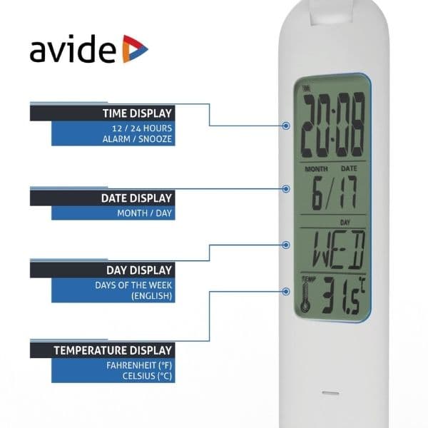 Nabíjecí stmívatelná LED stolní lampa s diplejem 4W 250lm denní světlo RGB podstavec, bílá - náhled 5
