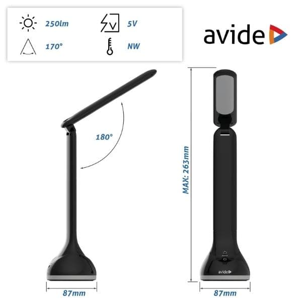 Nabíjecí stmívatelná LED stolní lampa 4W 250lm denní světlo RGB podstavec černá - náhled 4