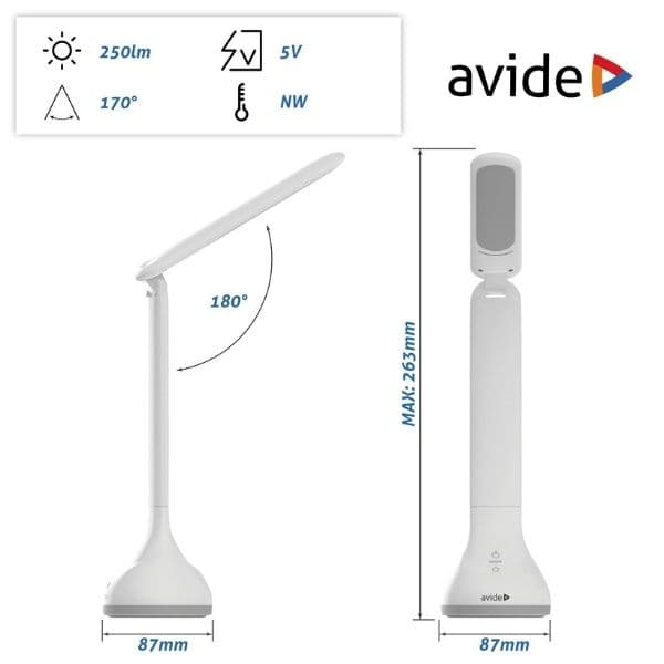 Nabíjecí stmívatelná LED stolní lampa 4W 250lm denní světlo RGB podstavec bílá - náhled 4