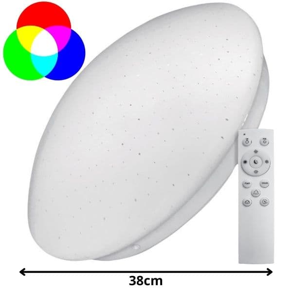 Prémiové led stropní svítidlo Avide Stella RGB+W 38cm 24W 2100lm, dálkové ovládání, 3 roky - náhled 2