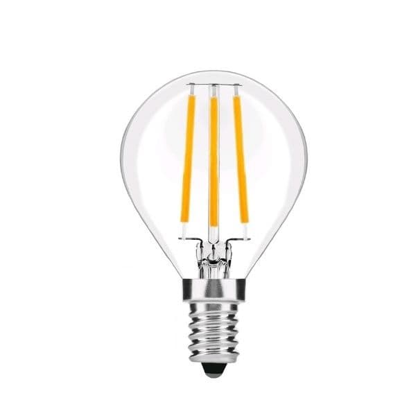 Prémiová retro LED žárovka E14 2W 250lm G45 teplá, filament, ekv. 20W, 3 roky - náhled 3