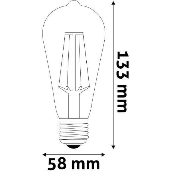 Prémiová retro LED žárovka E27 7W 806lm ST57 teplá, filament, ekv. 60W, 3 roky - náhled 3