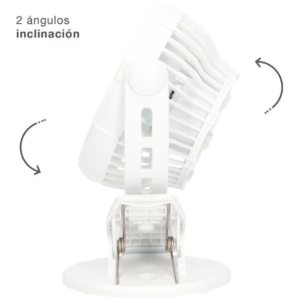 Malý USB ventilátor Fune s klipem i samostojný, nabíjecí, 3W, 2 rychlosti, 3 roky záruka - náhled 3