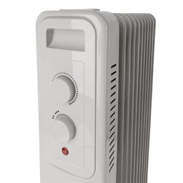 Olejový radiátor, 3 stupně výkonu, max 2500W, termostat, 11 žeber, na kolečkách - náhled 5