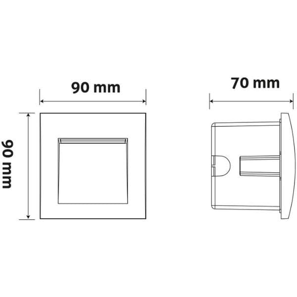 LED venkovní nástěnné svítidlo - zápustné osvětlení schodiště Lagos 9cm, denní světlo 3W - náhled 3