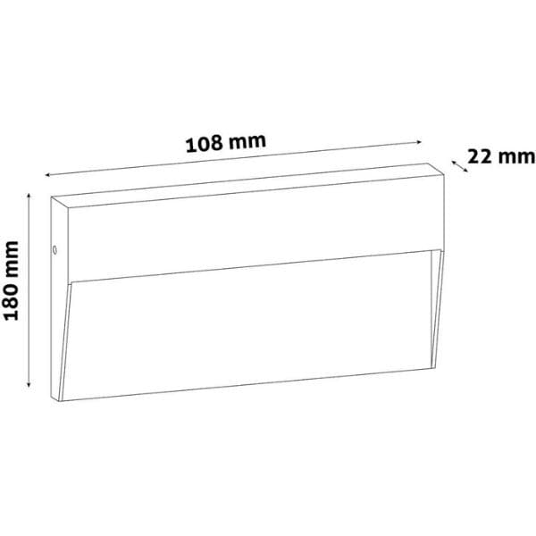 LED venkovní nástěnné svítidlo - osvětlení schodiště Kano 18cm, bílé, teplé světlo 6W - náhled 2