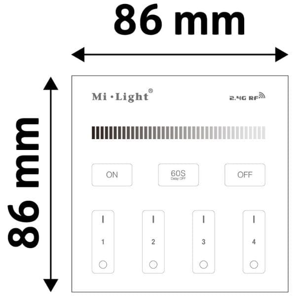 RF ovládání jednobarevného LED pásku až pro 4 stmívače ABLS12VDIMM-RFC-4Z - náhled 3