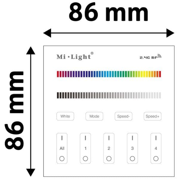 RF ovládání RGB+W LED pásku až pro 4 ovladače ABLS12VTPRGBW-RFR-4Z - náhled 3