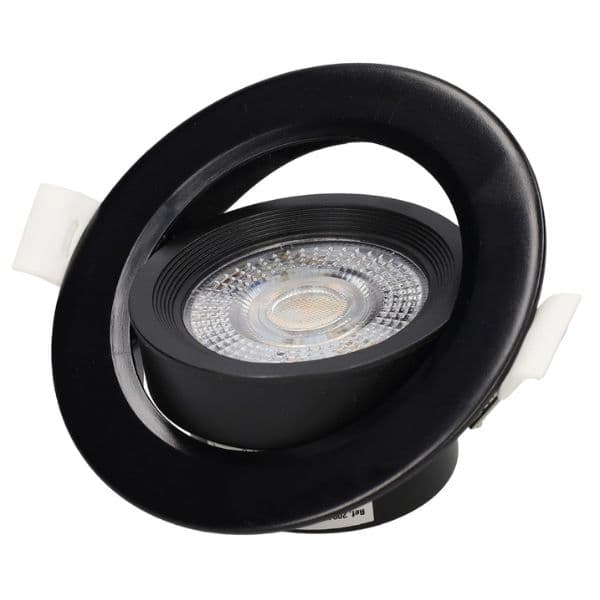 Prémiové výklopné podhledové bodové LED svítidlo 7W 560lm, CCT, černé, kruh, 9cm, 3 roky - náhled 2