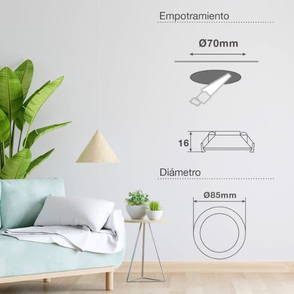 Prémiové výklopné podhledové bodové LED svítidlo 7W 510lm, teplá, kruh, 8,5cm, 3 roky - náhled 5