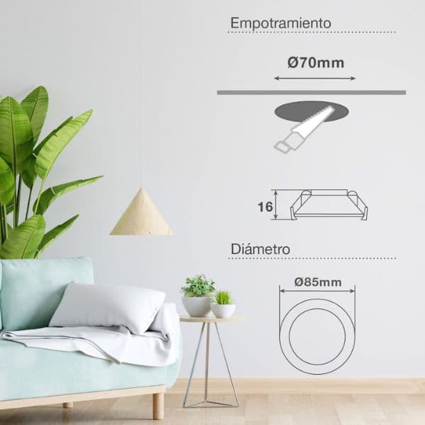 Prémiové výklopné podhledové bodové LED svítidlo 7W 510lm, denní, kruh, 8,5cm, 3 roky - náhled 4