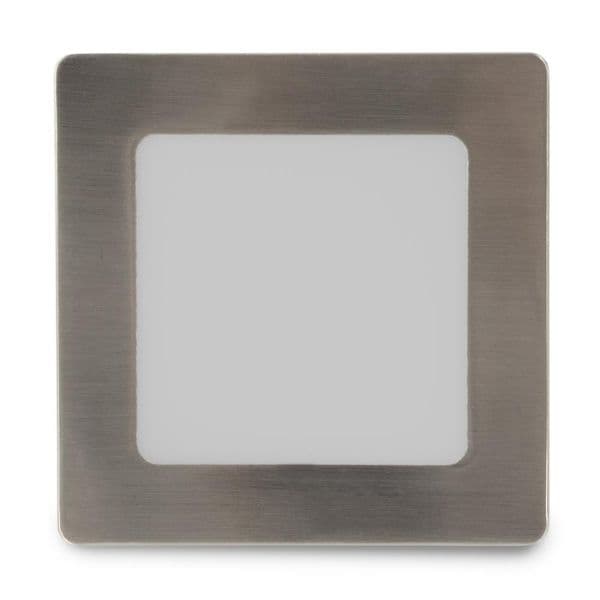 Prémiový přisazený LED panel 6W 420lm, denní, čtvercový, matný chrom, 3 roky - náhled 3
