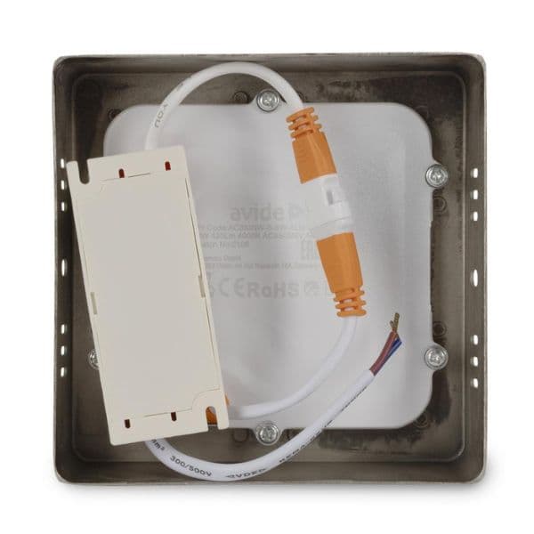Prémiový přisazený LED panel 6W 420lm, denní, čtvercový, matný chrom, 3 roky - náhled 5