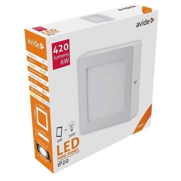 Prémiový přisazený LED panel 6W 420lm, denní, čtvercový, 3 roky - náhled 5