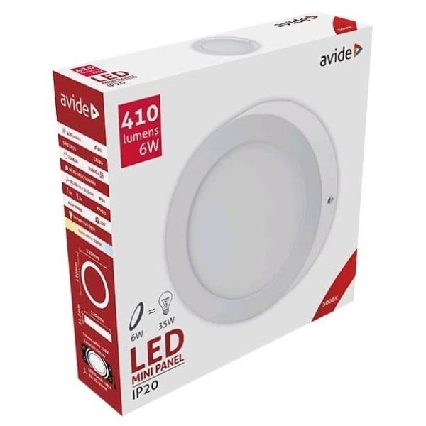 Prémiový přisazený LED panel 6W 410lm, teplá, kruhový, 3 roky - náhled 2