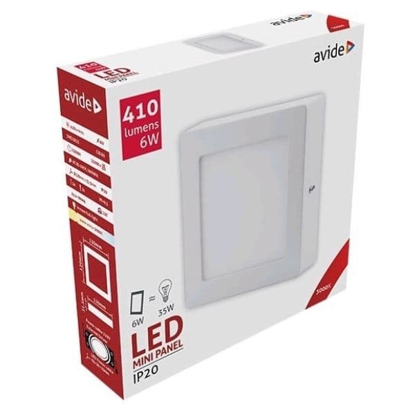 Prémiový přisazený LED panel 6W 410lm, teplá, čtvercový, 3 roky - náhled 2